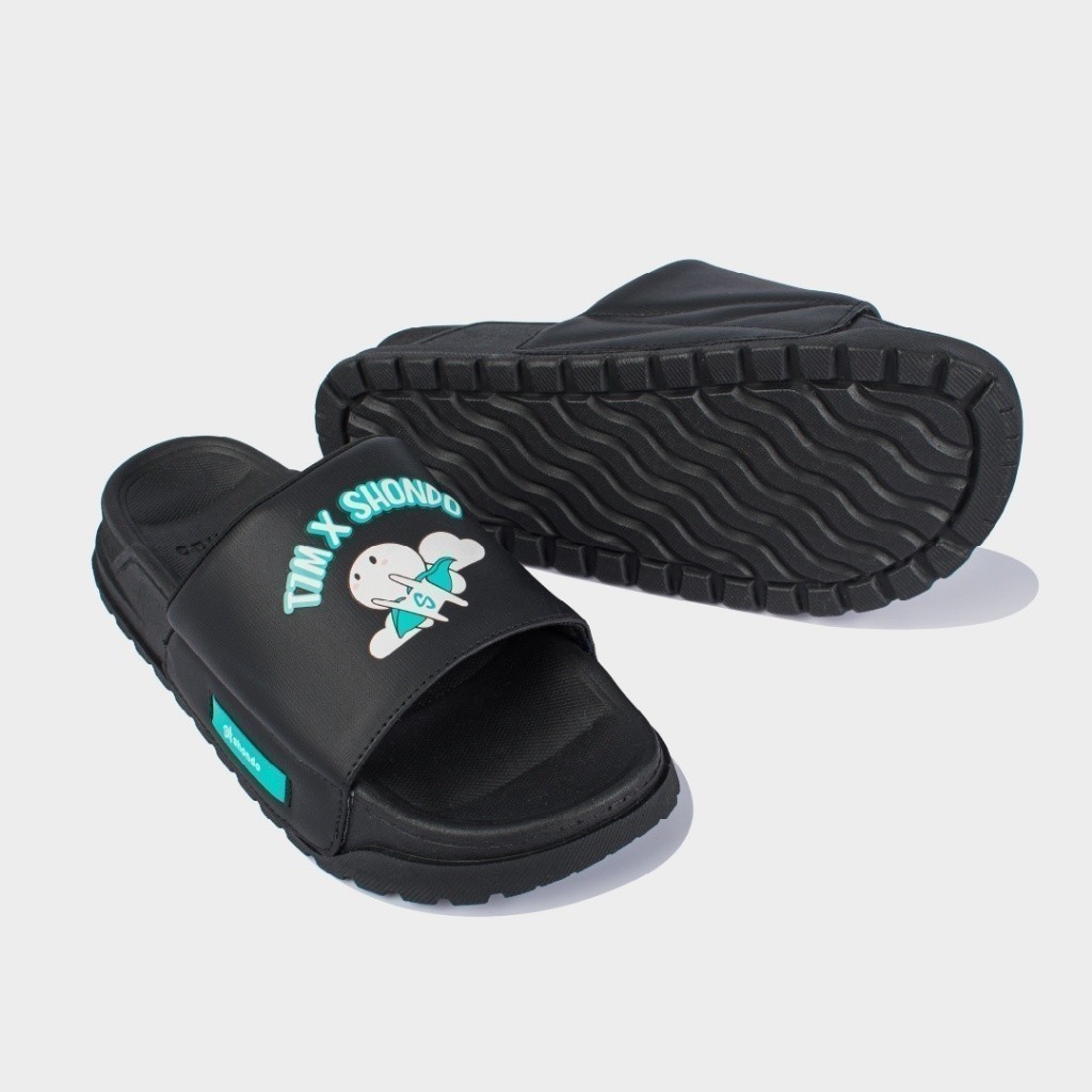 Dép Trendy Nam Nữ SHONDO Thỏ 7 Màu Êm, Thời Trang Thích Hợp Đi Học, Đi Chơi Đen TRE1414
