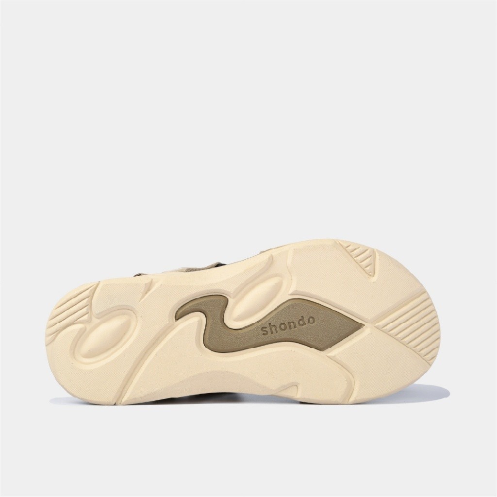 Giày Sandal Nam Nữ Shondo Êm Chân, Bền F8 Be Phối Nâu F8M2595