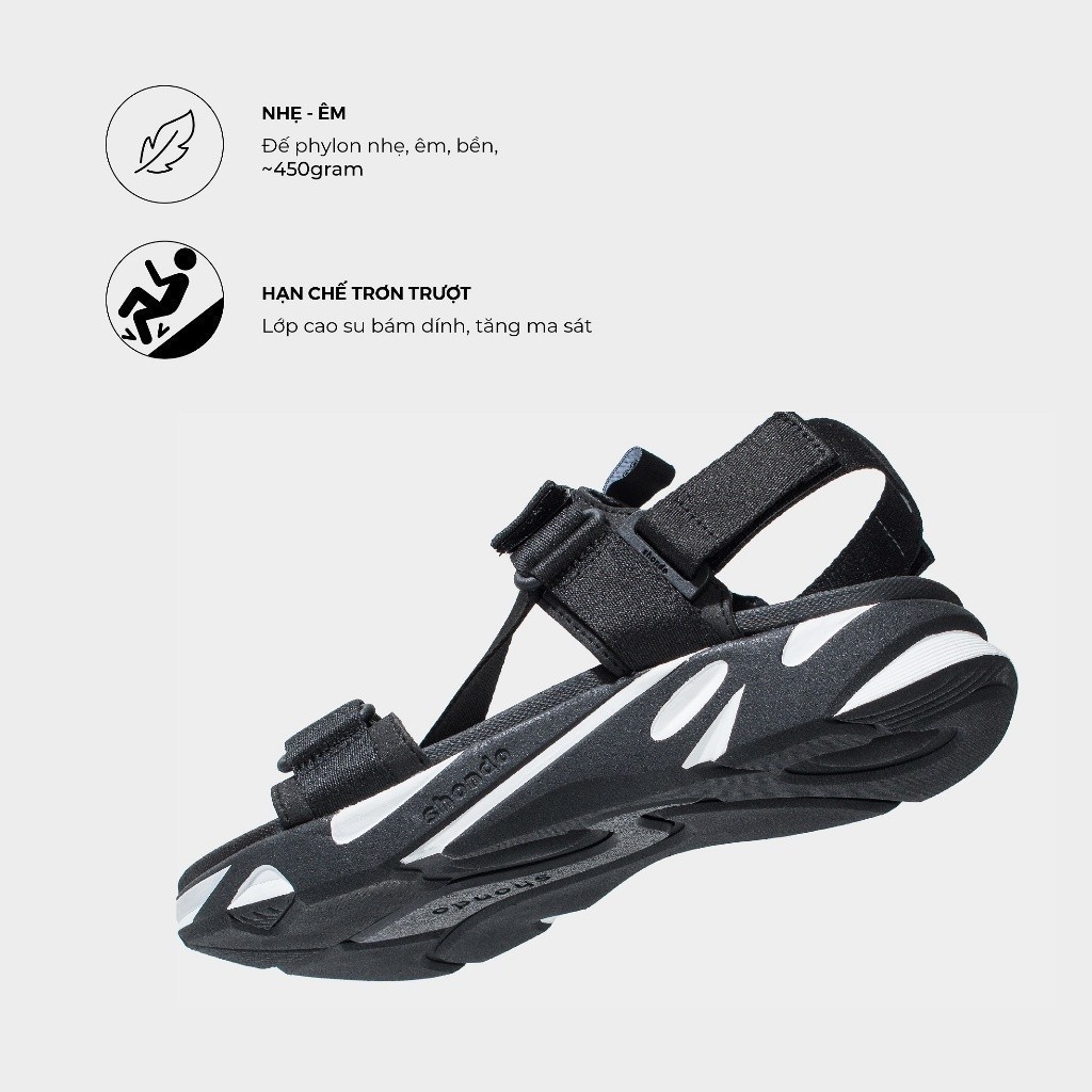 Giày Sandals F8 Shondo Đen Trắng F8M1011