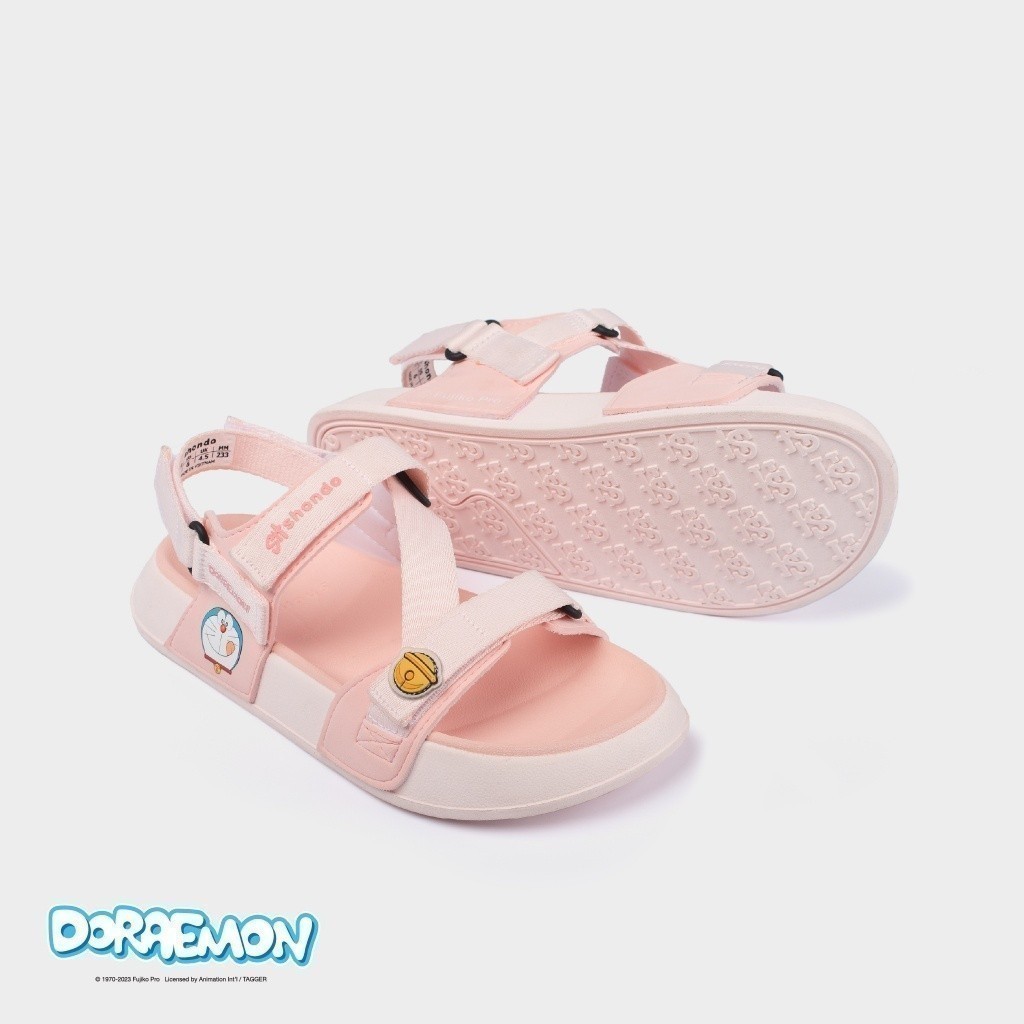 Giày Sandal Nam Nữ SHONDO Platy Doraemon Thời Trang Êm Chân Full Hồng PLA7077