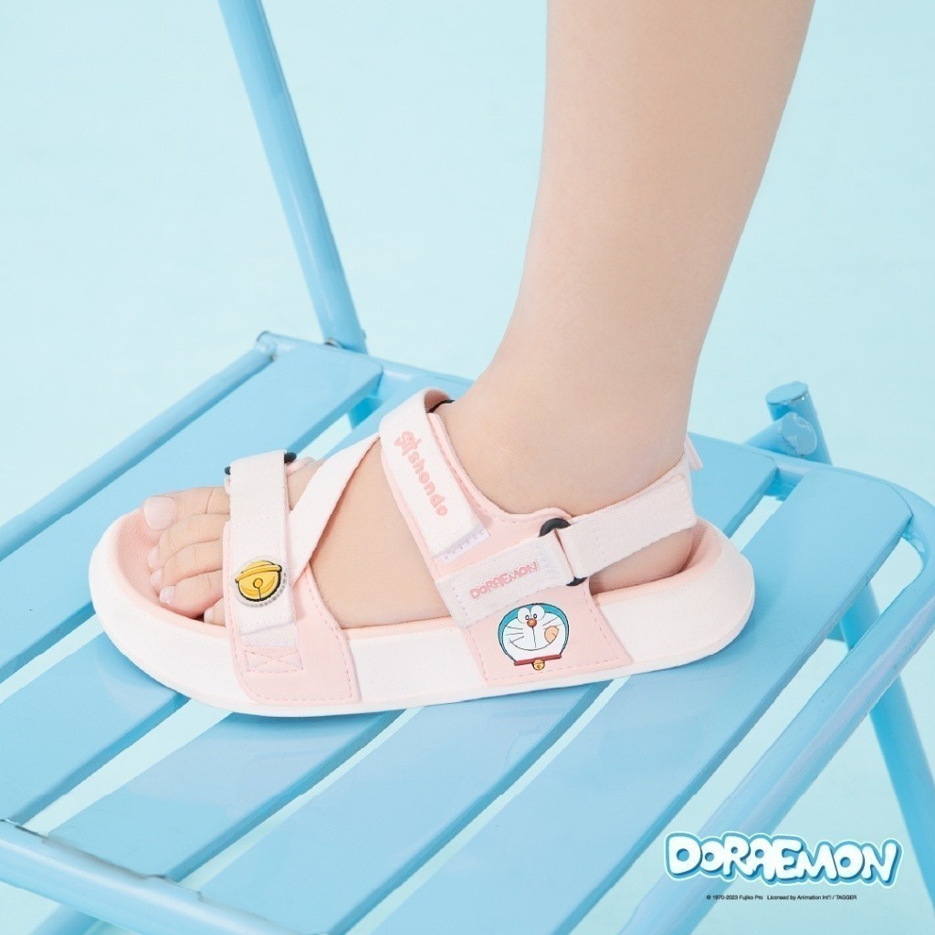 Giày Sandal Nam Nữ SHONDO Platy Doraemon Thời Trang Êm Chân Full Hồng PLA7077