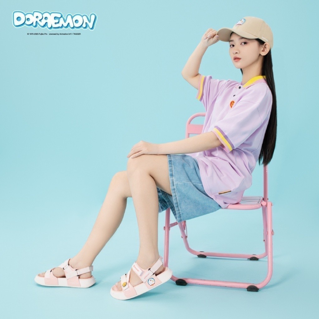 Giày Sandal Nam Nữ SHONDO Platy Doraemon Thời Trang Êm Chân Full Hồng PLA7077