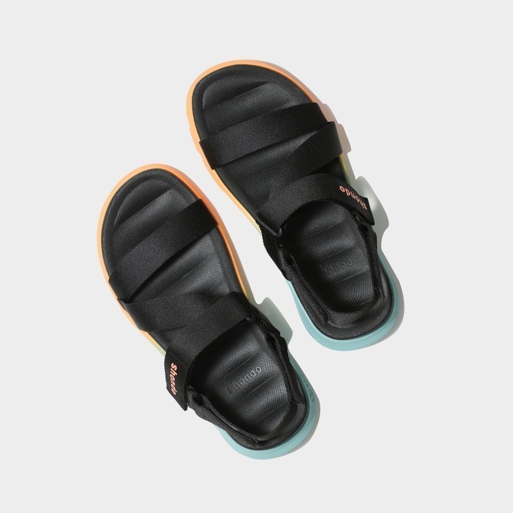 Giày Sandals Nam Nữ Unisex Êm Chân Shondo F6 Sport Ombre Đế Xanh Cam F6S8310