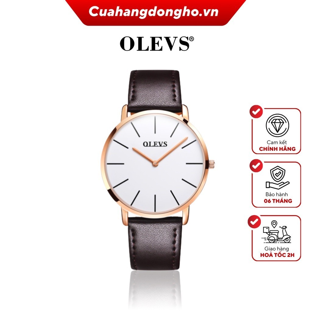 OLEVS 5868 Đồng hồ đeo tay nam dây da sang trọng Hàng Chính Hãng