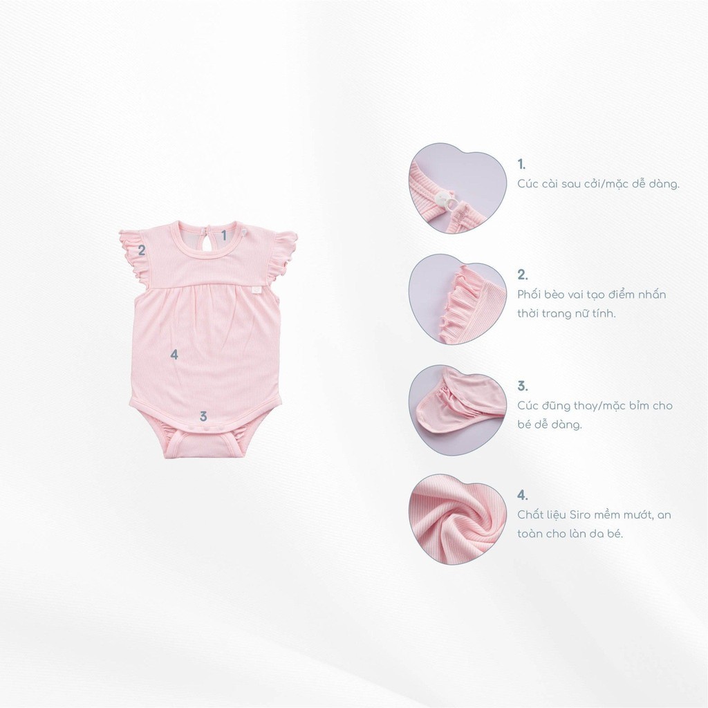 Bubaby - Body chip ngắn tay, chờm vai cài sau Siro Bubaby - BDY273018