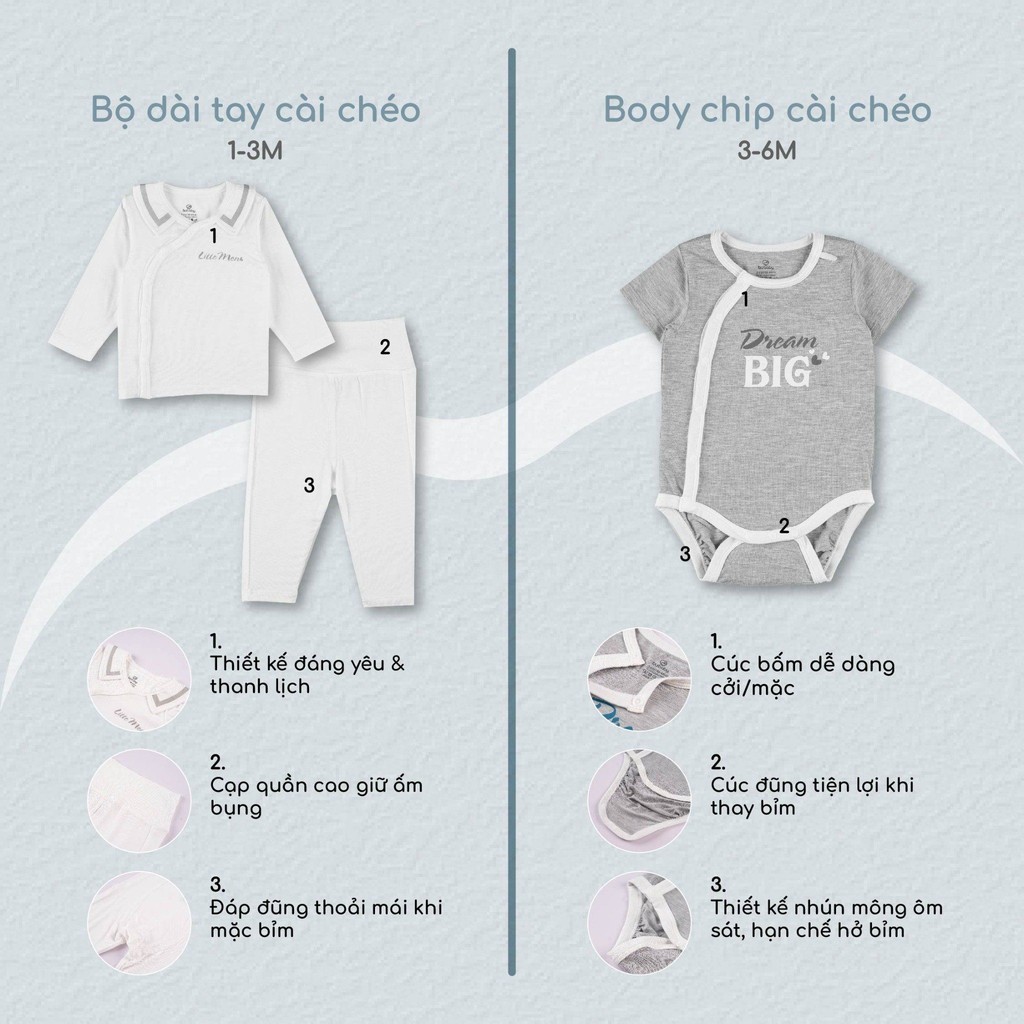 Bubaby - Gift set bộ cài chéo cổ Peter pan + Body chip cài chéo + yếm, mũ Full Moon Bubaby - GST27300801