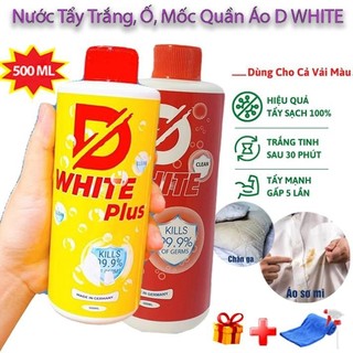Tẩy trắng quần áo d-white, tẩy mốc, ố vàng, không phai màu vải - chính hãng
