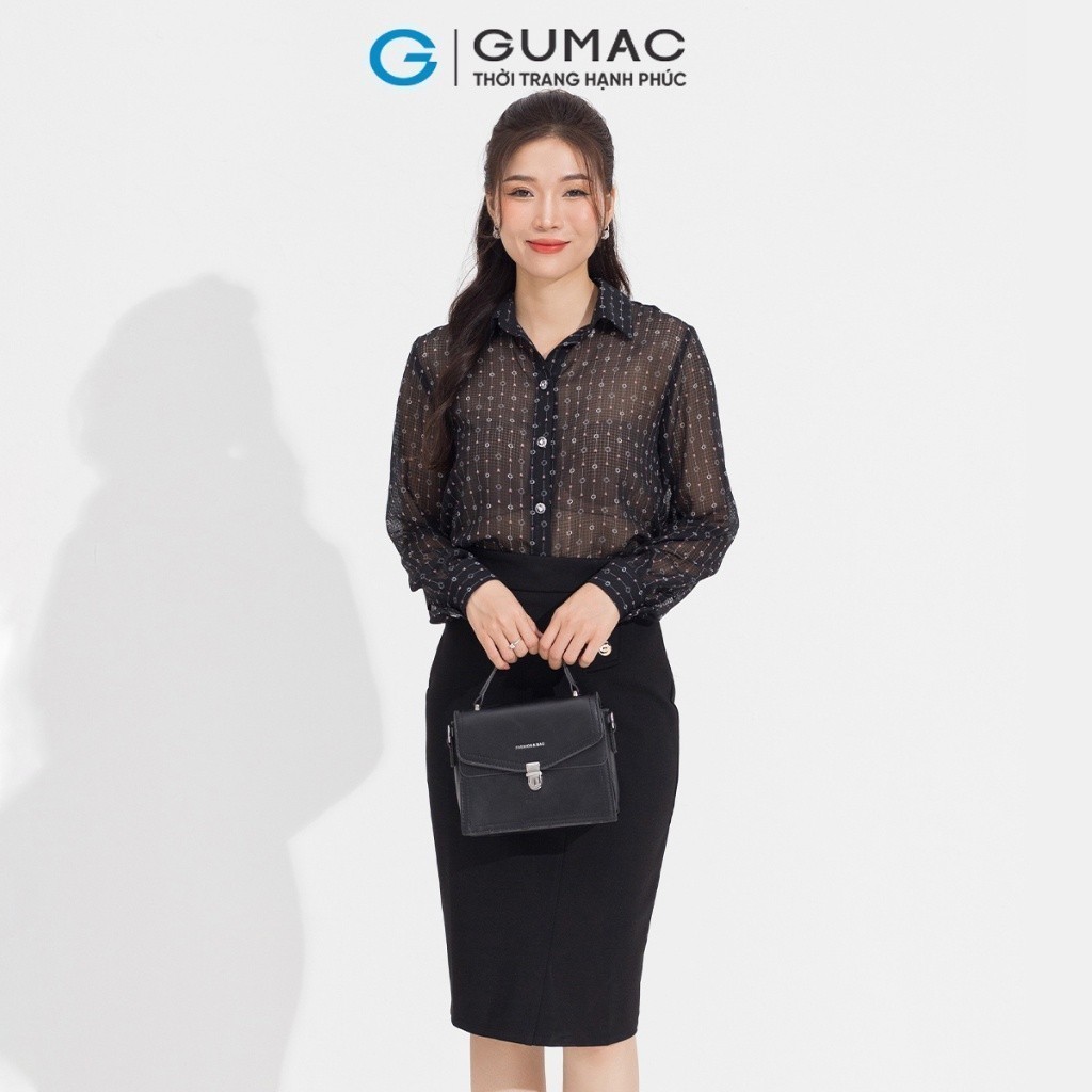 Áo họa tiết bèo đô GUMAC AD05067