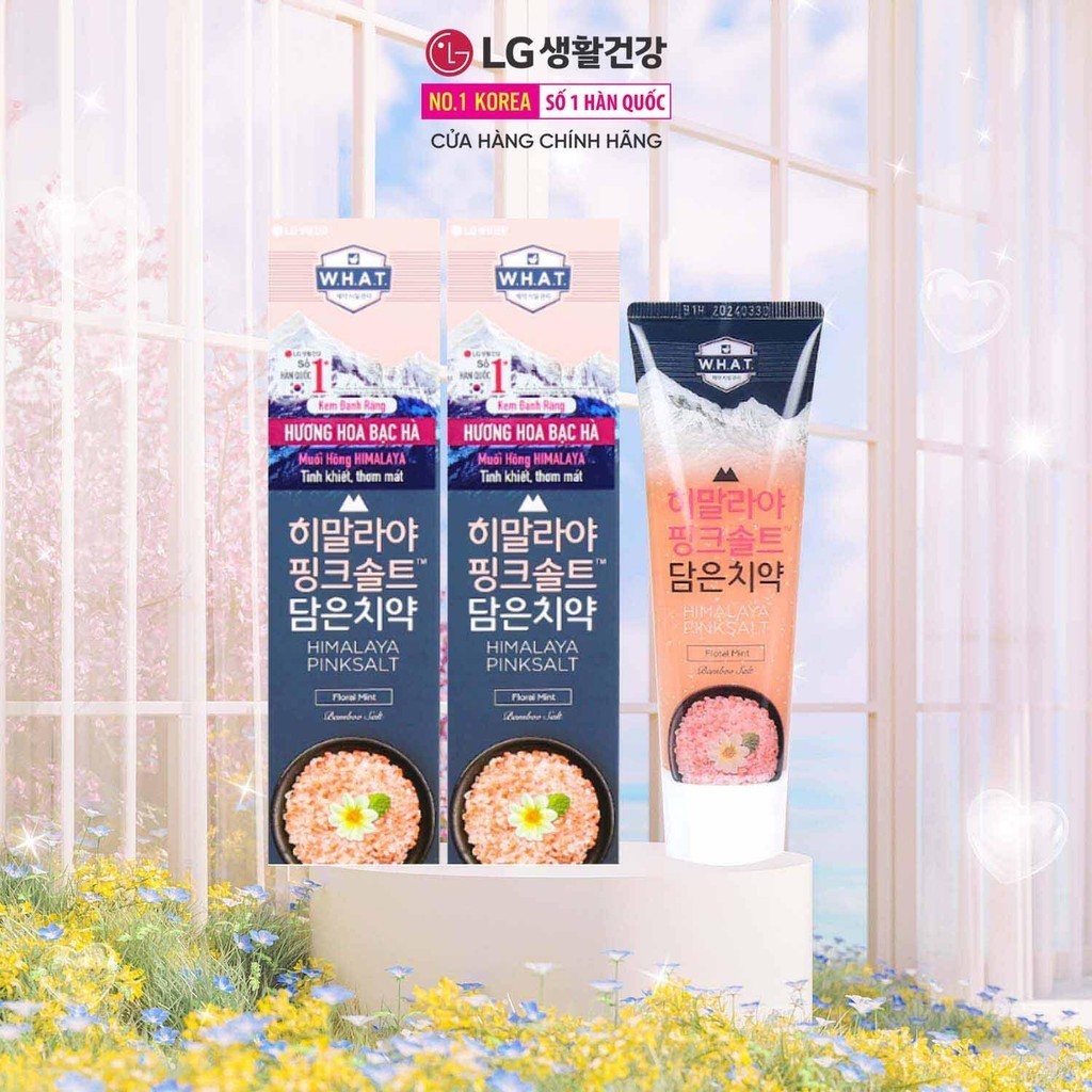 Combo 2 kem đánh răng muối hồng Bamboo salt Himalaya Pink Salt Floral Mint Hương Hoa Bạc Hà