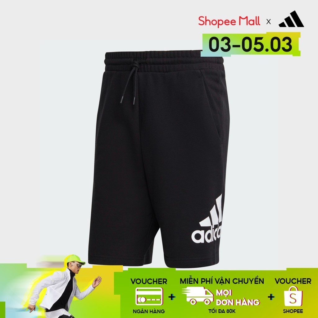 adidas Phong cách sống Quần Short Vải Thun Da Cá Big Logo Essentials Nam Đen IC9401