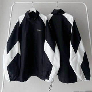 Áo khoác dù 2 lớp cổ đứng phối tay màu độc lạ in chữ DERERRO đi mưa cản gió chống nắng , Áo khoác dù cặp nam nữ unisex