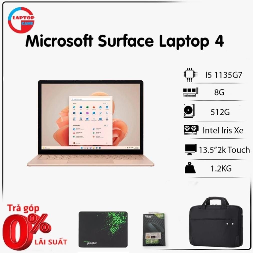 Surface Laptop 4 | Core i5 1135G7 / RAM 16GB / SSD 512GB / Màn 13.5 in 2k Cảm Ứng VE88