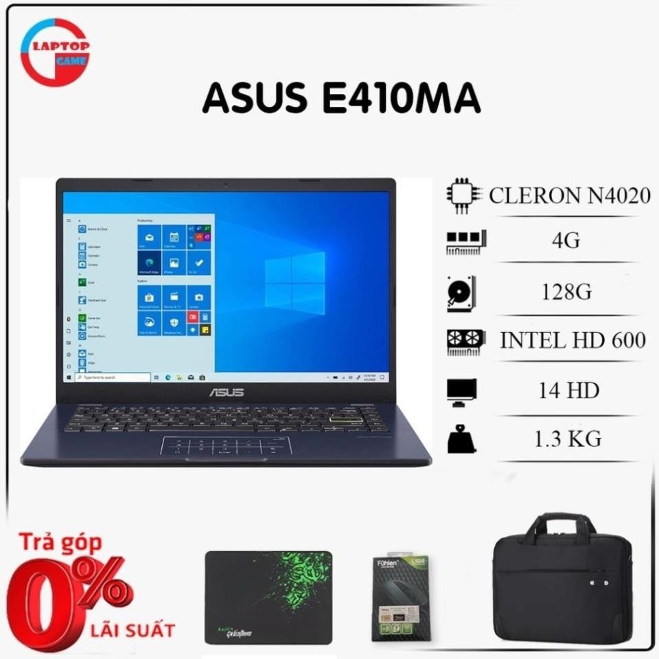 [Mới 100%] Laptop ASUS E410MA (Intel Celeron N4020/4GB/128GB SSD/14.0 HD/ 1.3KG VE88