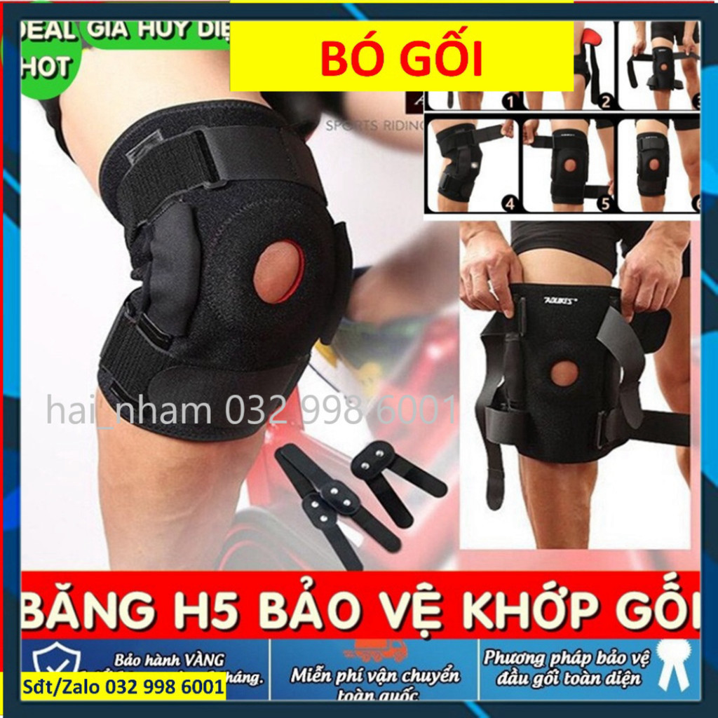 Bó gối thể thao chính hãng Aolikes 7907 Đai nẹp gối H5 chống đứt dây chằng hỗ trợ chấn thương sau mổ