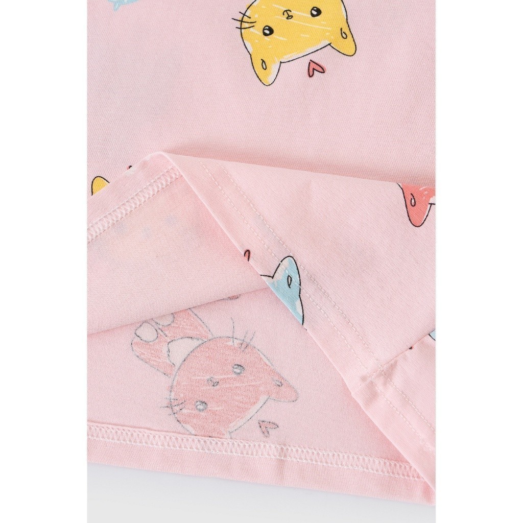 Bộ thun ngắn tay bé trai bé gái Rabity bộ đồ ngủ cho bé gái cotton mỏng mát cho trẻ em 93007