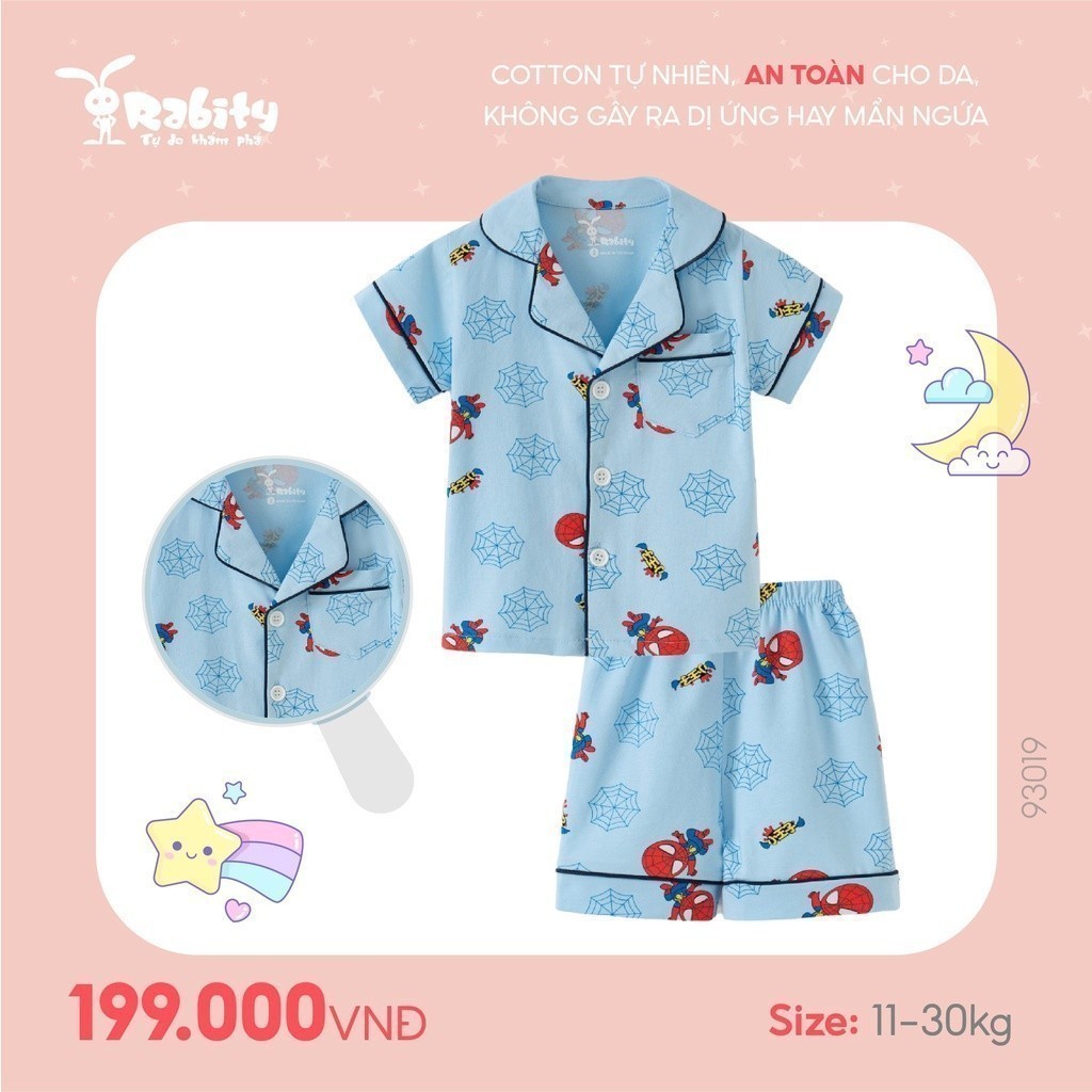 Bộ Pijama cao cấp cho bé trai Rabity quần áo siêu nhân nhện spiderman cho bé 92695