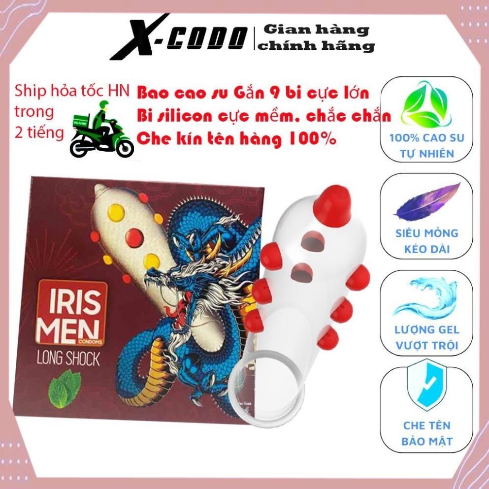 Bao cao su Bi HBM bcs 9 Bi gai silicon cực kỳ mềm mại Kéo dài quan hệ Hộp 2 Chiếc  Codomi