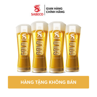  Combo 4 Ly thuỷ tinh Saigon Gold
