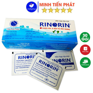 Muối rửa mũi Rinorin hộp 30 gói, hỗn hợp muối rửa mũi cho mọi lứa tuổi chính hãng