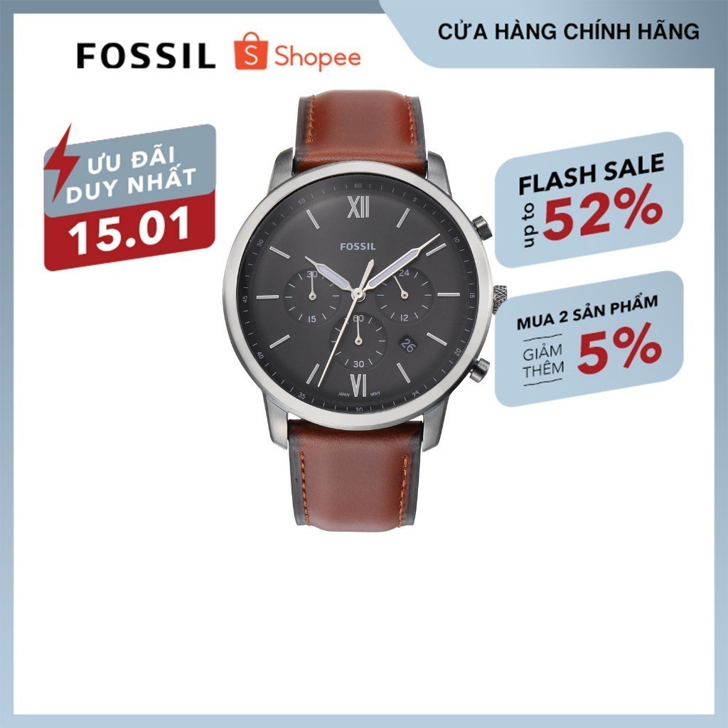 Đồng hồ nam Fossil Neutra FS5512 dây da- nâu