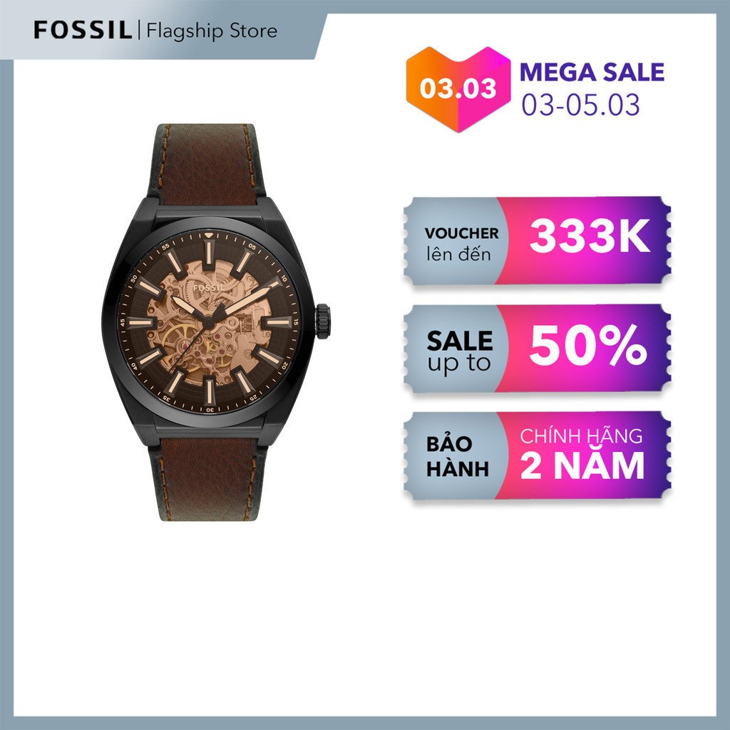 Đồng hồ nam Fossil EVERETT ME3207 dây da - màu nâu