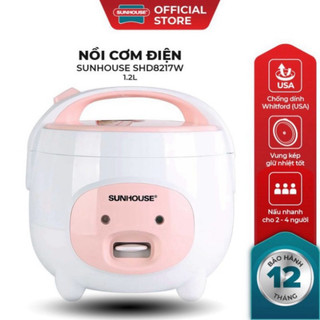 Nồi cơm điện 1.2l sunhouse shd8217w made in việt nam - bảo hành chính hãng 12 tháng