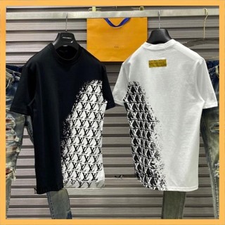 Áo phông nam nữ lv monogram đen trắng phong cách thời trang , áo thun lv mono chéo hottrend 2024