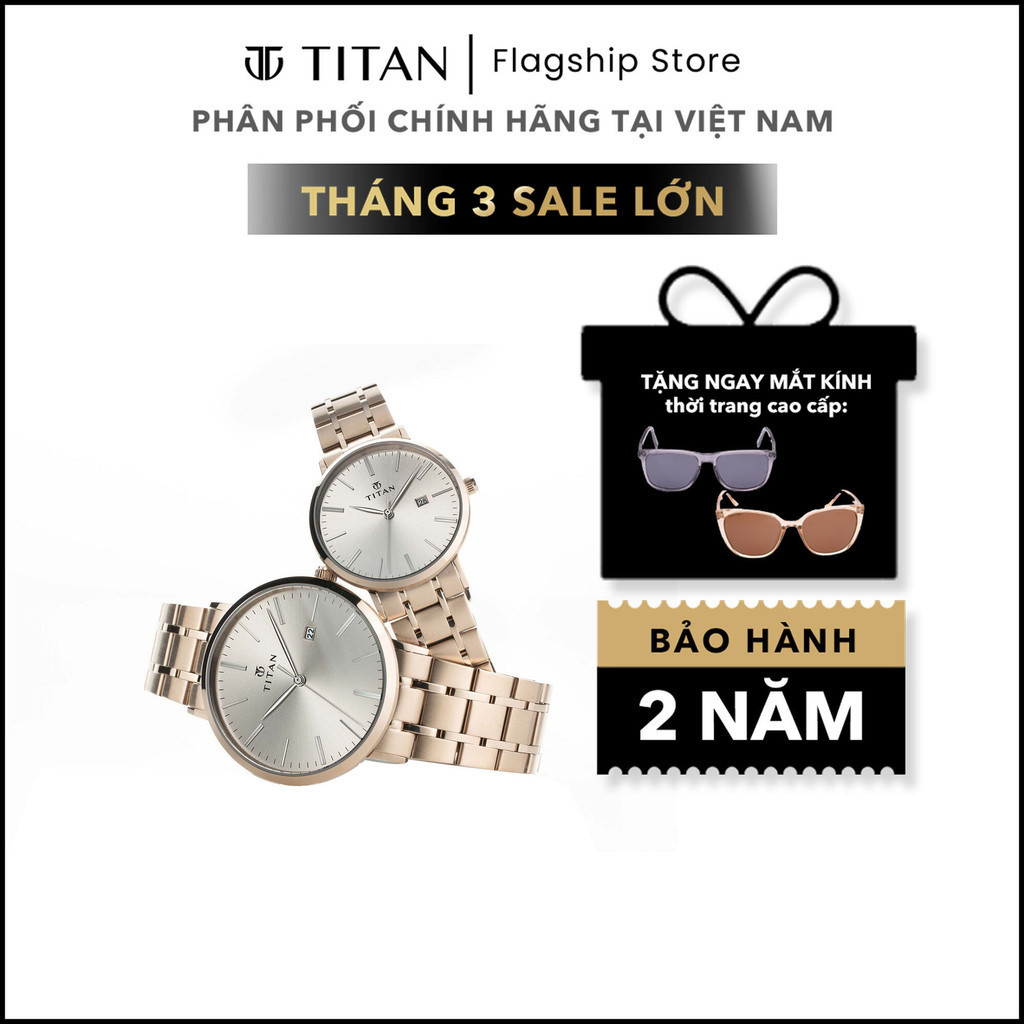 Đồng hồ cặp đôi Titan chính hãng 9400294202WM01 dòng Bandhan