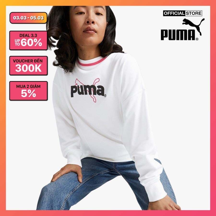 PUMA - Áo sweatshirt nữ tay dài Team 538381-02