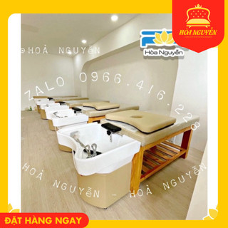 Giường gội đầu chất liệu gỗ thông