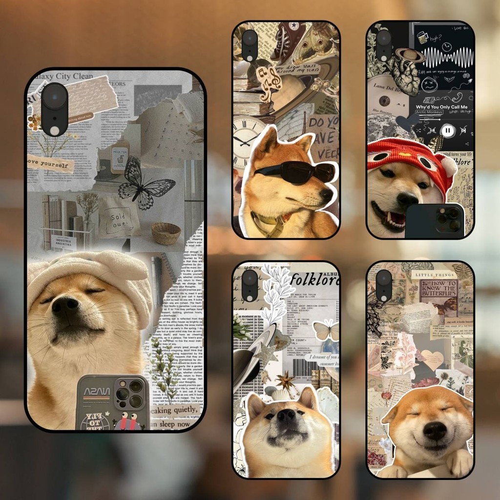 Ốp lưng điện thoại iPhone Xr viền đen Chó Con Dog Meme Cute