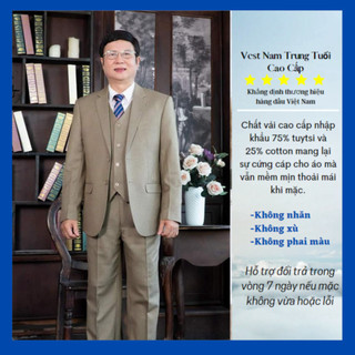 Bộ vest nam trung niên, vest trung niên 2 lớp dầy dặn,phù hợp đi dự tiệc sự kiện