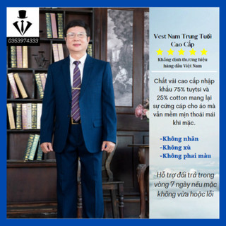 Bộ vets nam trung niên,vest trung tuổi được may bằng chất vải tuysi phan len cao cấp