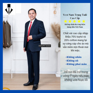 [ Mã CTYV60 giảm đến 50K đơn 999K ] Vest Trung niên cao cấp 2 lớp ,1 bộ vest trung niên xuất khẩu hàng nhập