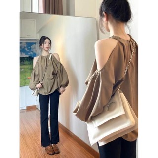 Áo kiểu hở vai cổ tròn dáng rộng thời trang SM7