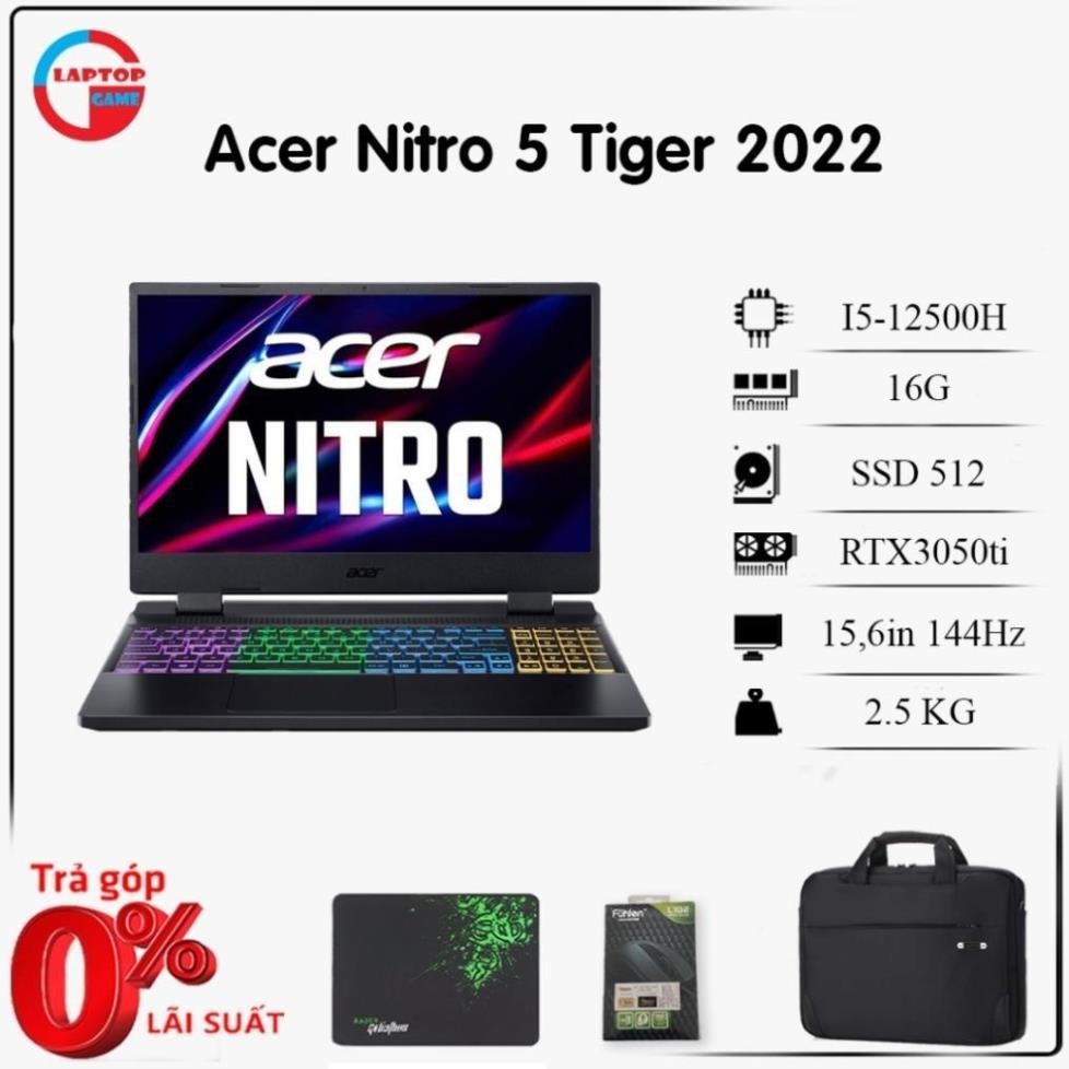 Laptop Acer Nitro 5 Tiger 2022 AN515-58 (Core i7 - 12700H, 16GB, 512GB, RTX 3060, 15.6" FHD IPS 144Hz) CA311