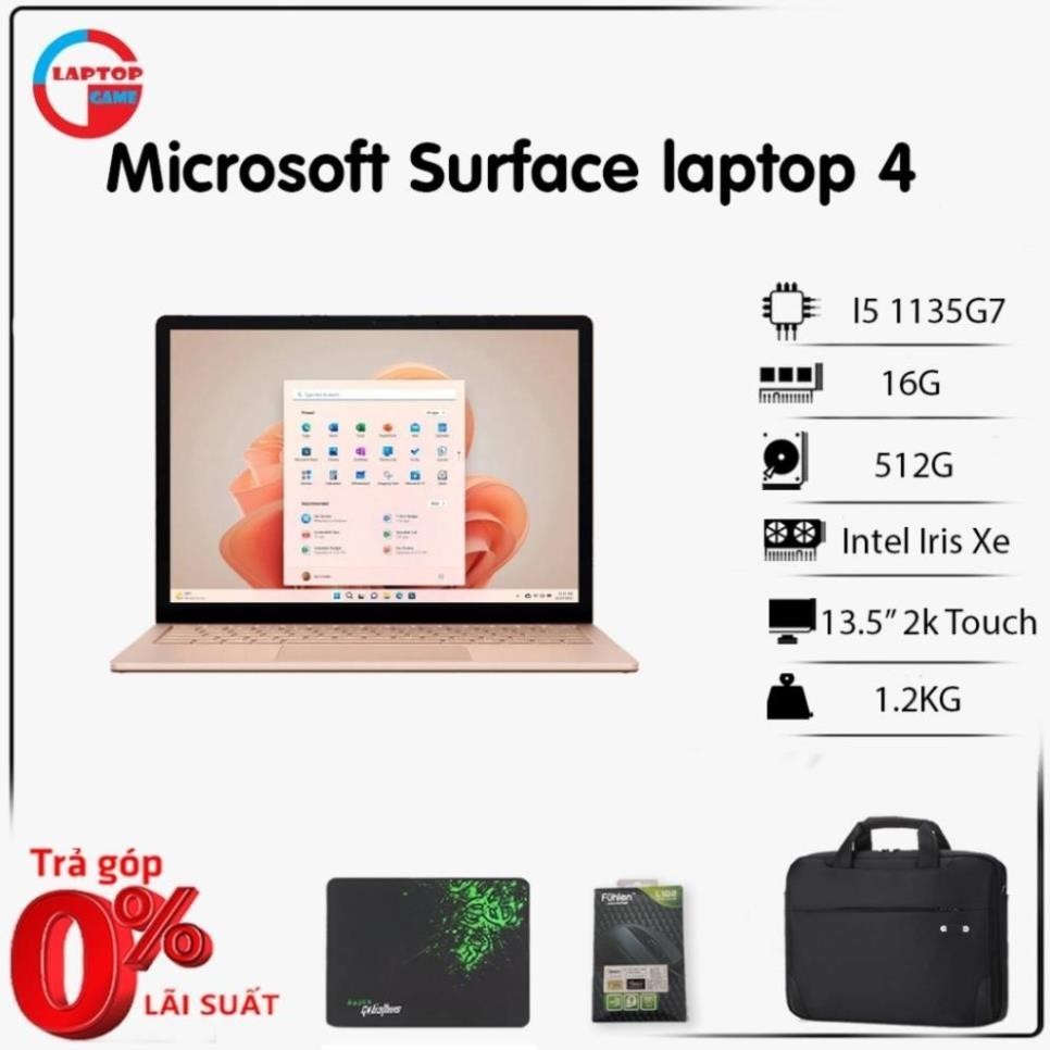 Surface Laptop 4 | Core i5 1135G7 / RAM 16GB / SSD 512GB / Màn 13.5 in 2k Cảm Ứng CA311