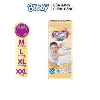 Tã quần cao cấp bobby extra soft dry thun chân ngăn hằn đủ size m60/l52/xl46/xxl42
