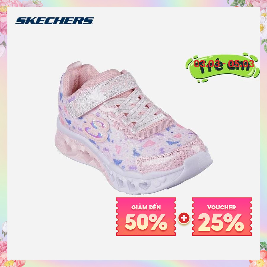 Giày sneaker bé gái Skechers Flutter Heart Lights - Dc Collab - 319509L-PKMT