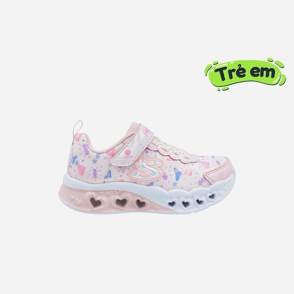 Giày sneaker bé gái Skechers Flutter Heart Lights - Dc Collab - 319509L-PKMT