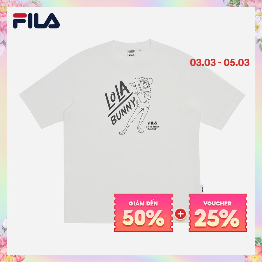 Áo thun tay ngắn thời trang unisex Looney Tunes x Fila - FW2RSF1140X-WHI
