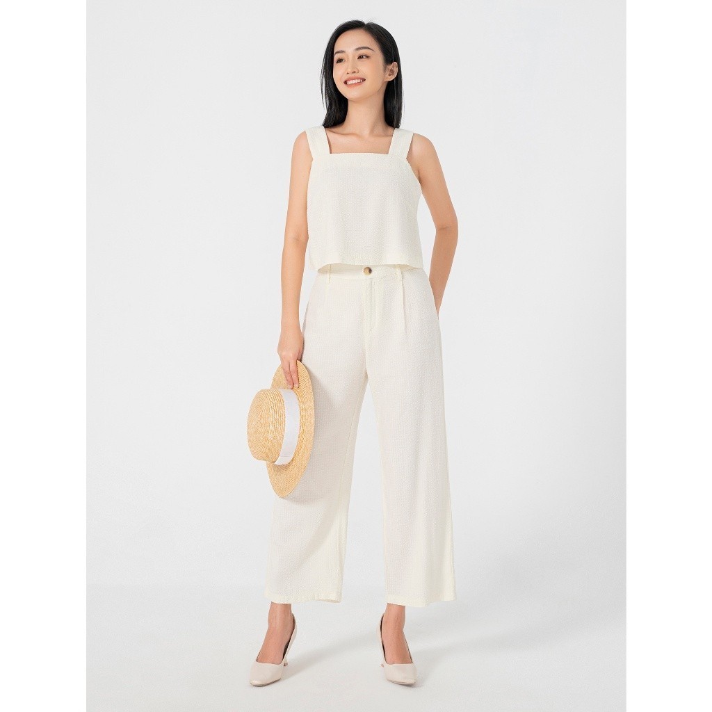 Áo hai dây nữ CANIFA bản to, cổ vuông chất liệu cotton pha rayon mềm mại 6TO22S009