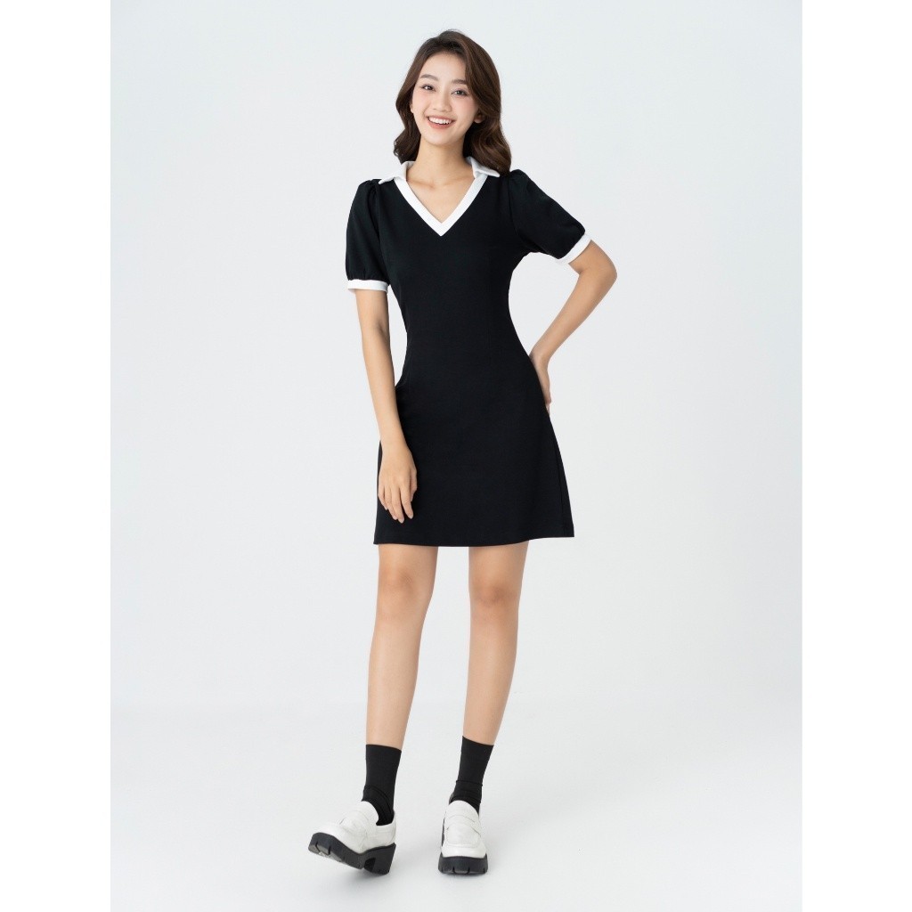 Váy liền nữ CANIFA chất liệu cotton pha, thiết kế dáng fit and flare, cổ chữ V tôn dáng, năng động, trẻ trung 6DS23S010