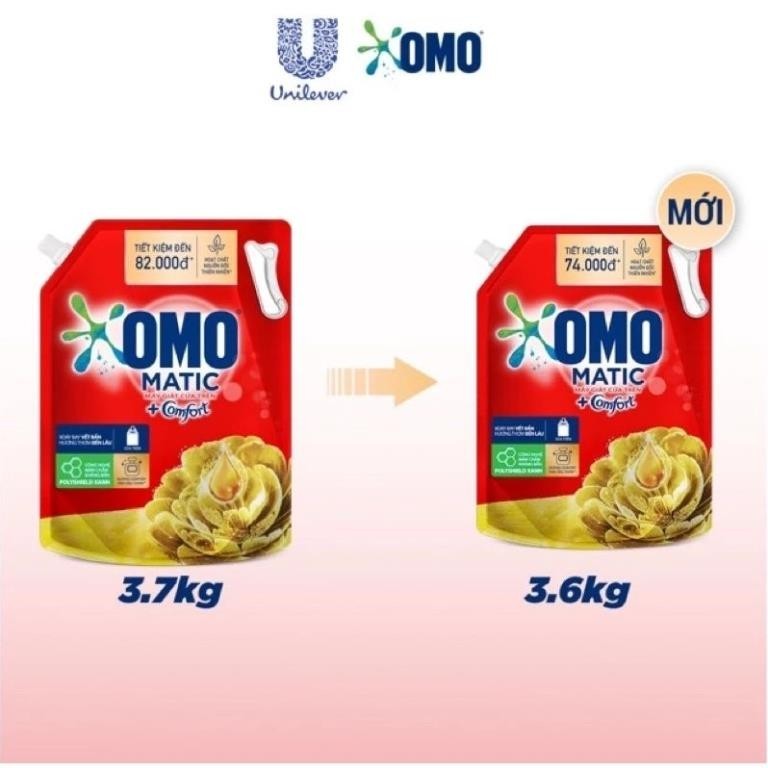 Nước giặt cửa trên OMO Matic - túi 3.6kg-3.9kg