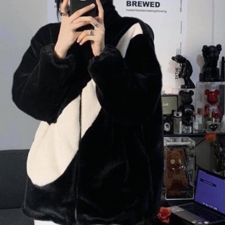 XINH Áo khoác lông vảy 3 màu cổ cao phom rộng unisex mặc mùa đông/ Áo khoác nam nữ tay bồng dáng thụng ulzzang A23