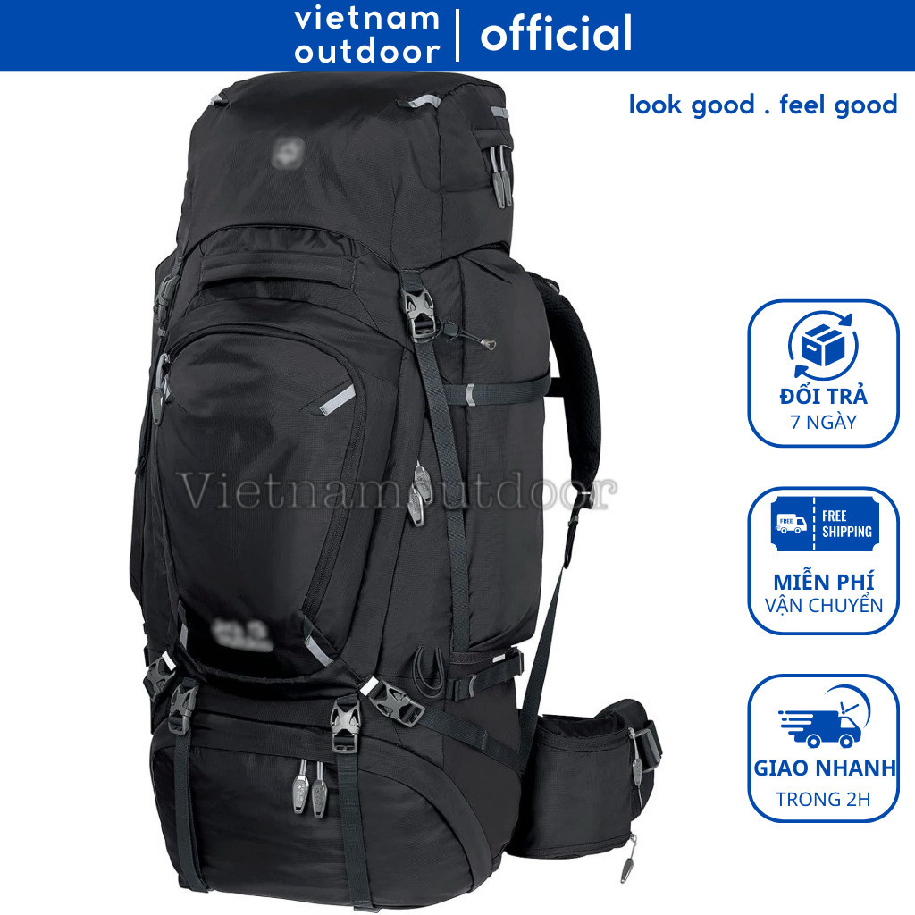 Balo Du Lịch Phượt Leo Núi JACK WOLFSKIN DENALI 75L MEN Cao Cấp Có Trợ Lực Áo Mưa Trekking Hiking VIETNAMOUTDOOR