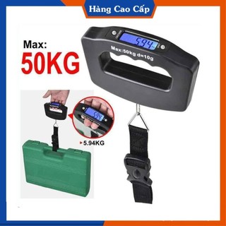 Cân hành lý điện tử cầm tay, cân treo mini 50kg dùng pin AAA màn hình LCD, cân vali, hàng hóa, hành lí du lịch.