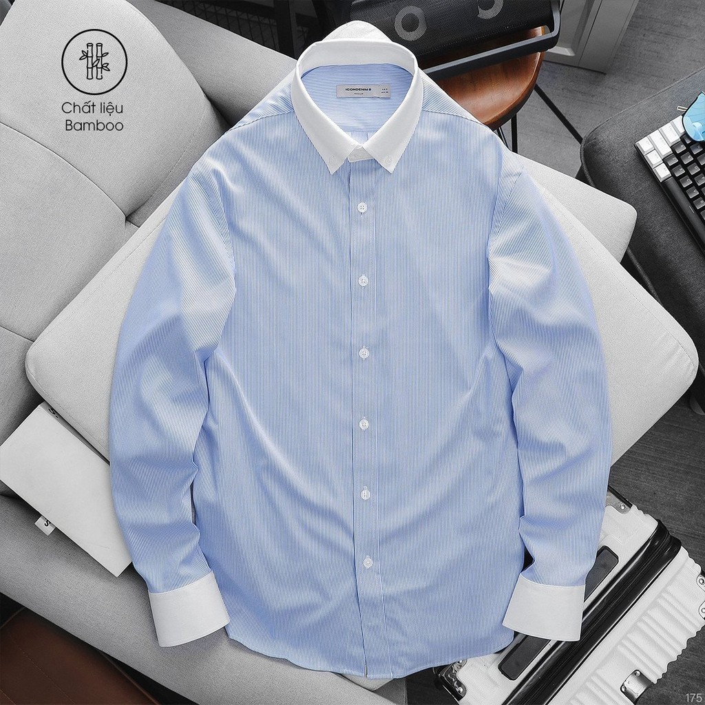 Áo Sơmi Bamboo ICON DENIM Vertical Stripe - SMID0175