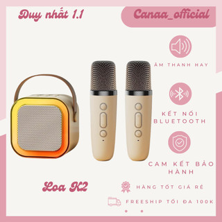 Loa karaoke mini kèm mic loa bluetooth k12 không dây 2 micro thiết kế nhỏ gọn hát cực hay | loa k12