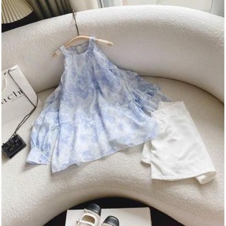 SET ÁO XANH KHOÉT VAI + SHORT